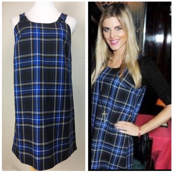 blue tartan pinafore